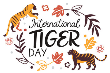 INTERNATIONAL TIGER DAY vector illustration