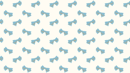 手描き風のリボンのシームレスパターン背景　水色