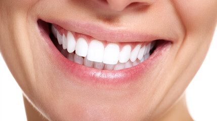 Fototapeta premium A close-up of bright, healthy white teeth with a clean and radiant smile.