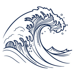 Naklejka premium Majestic ocean wave cresting with foamy spray water