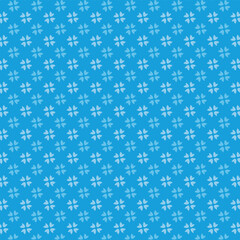 Flowers pattern doodle shapes motif continuous classic blue background. Modern floral fabric design textile swatch ladies dress, men's shirt all over print block.