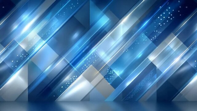 Abstract Blue and Silver Geometric Background