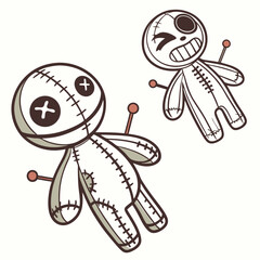 Voodoo dolls with pins creepy spooky