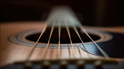 Obraz premium A single acoustic guitar isolated on white, showcasing detailed craftsmanship in a studio setting.