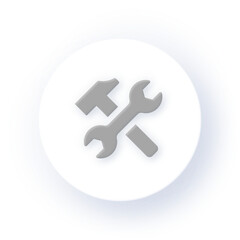 Neumorphism Icon Tools Icon Soft Drop Shadow on Dark Background Neumorphic UI UX Design User Interface Neumorphism Shadow
