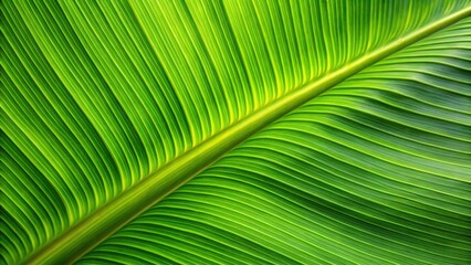 Detailed image of banana tree leaf with intricate veins and texture