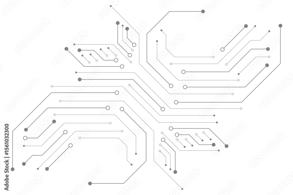 Aufkleber Abstract digital background with technology circuit board texture. Electronic motherboard illustration. Communication and engineering concept. Vector illustration