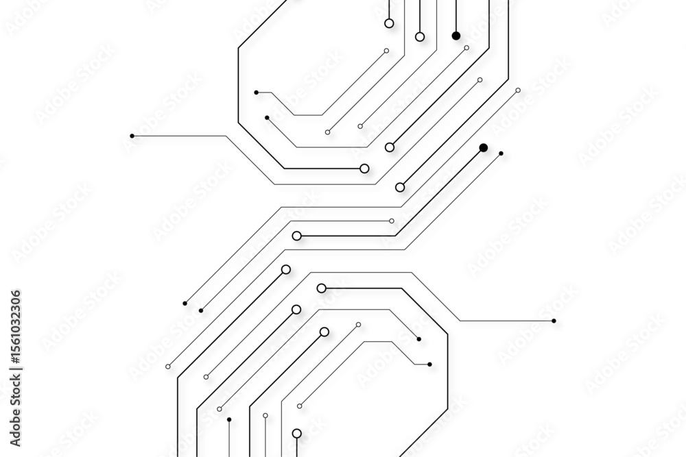 Aufkleber Abstract digital background with technology circuit board texture. Electronic motherboard illustration. Communication and engineering concept. Vector illustration