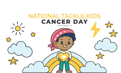 National Tackle Kids Cancer Day. Kids Concept Design Background.