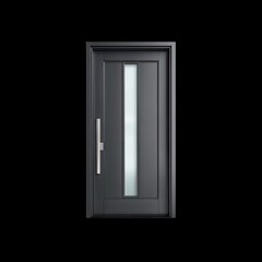 Modern Front Door Design with Vertical Glass Panel and Sleek Handle for Contemporary Architecture Enthusiasts