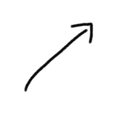 Hand Drawn Diagonal Upward Right Arrow Sketch for Emphasizing Growth, Progress, Navigation, or Business Concepts