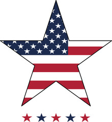 Patriotic Star Design with American Flag Colors.
