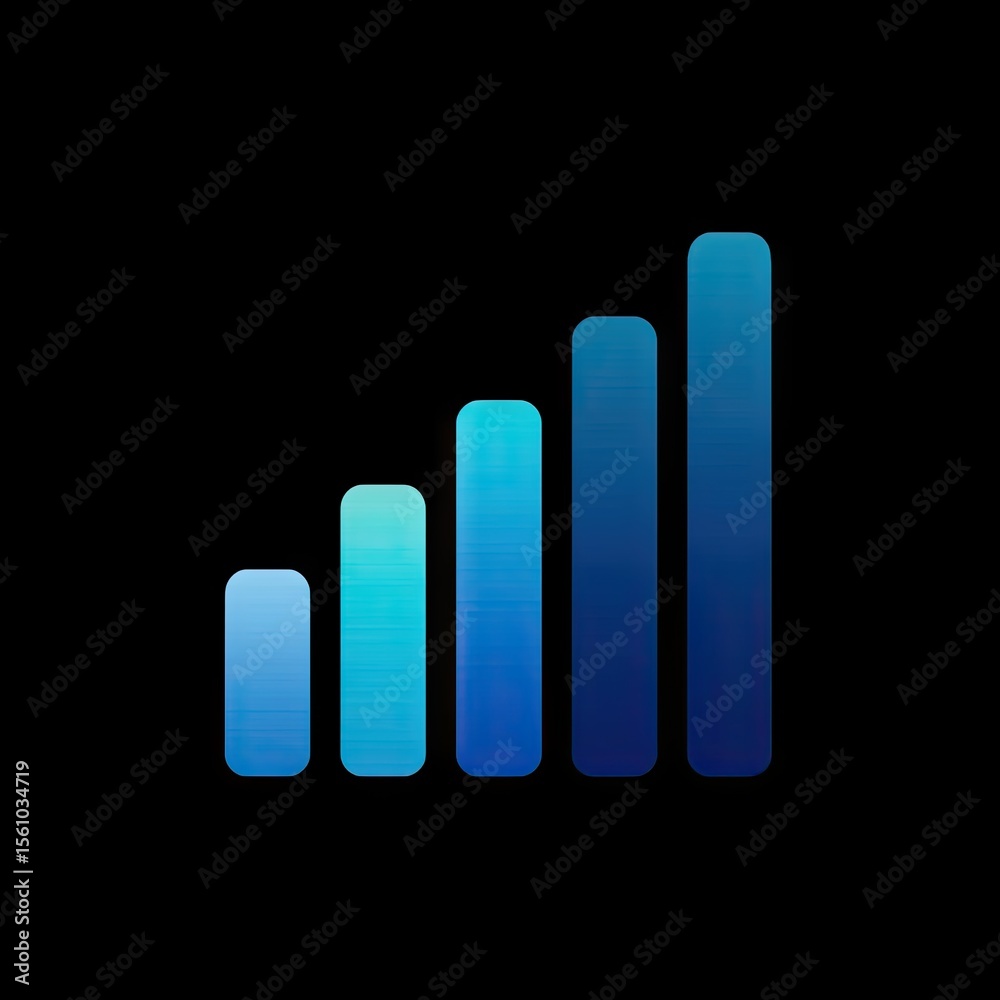 Poster gradient bars representing data growth and progress in business analytics and performance metrics vi