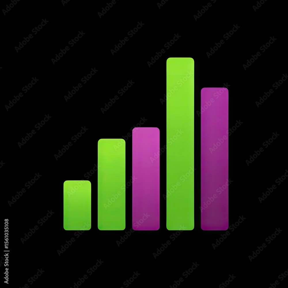 Poster colorful abstract bar graph with gradients representing data growth and analysis in modern digital d