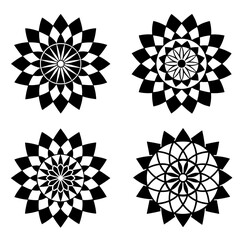 Set of black mandalas. Mandala for henna, mehndi, tattoo, Decorative ethnic ornamental elements silhouette vector