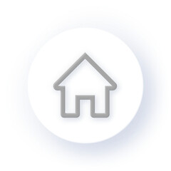 Neumorphism Icon Home Icon Soft Drop Shadow on Dark Background Neumorphic UI UX Design User Interface Neumorphism Shadow