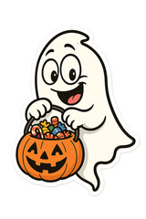Cute Halloween Ghost with Candy – Funny Holiday