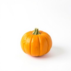 Small Orange Pumpkin on White Background