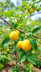 Lemons on a tree branch