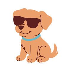 Cool Puppy With Sunglasses Illustration