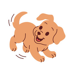 Cute Happy Puppy Dog Illustration