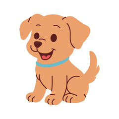 Cute Happy Puppy Dog Illustration