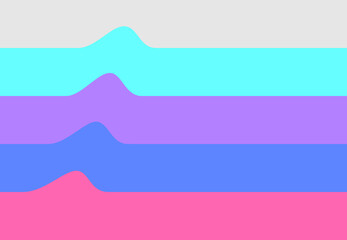 Rainbow Wavy Stripes Abstract Background with Smooth Curves
