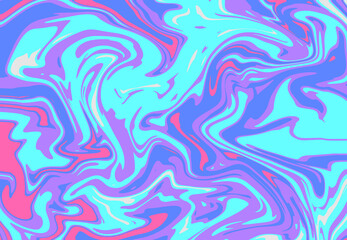 Rainbow Marble Swirl Abstract Background with Psychedelic Colors