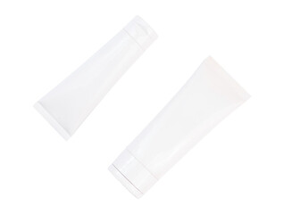 white cosmetic bottle mockup on white background isolated