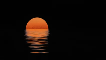 Tableau sur plexiglas Réflexion Orange sun reflected on still water  © Abdullah