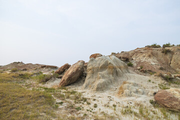 The Badlands rock formations at Theodore Roosevelt National Park, North Dakota