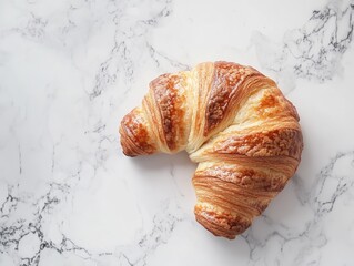 Minimalist croissant photo; isolated white background - ai