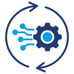 Operational Continuity Flat Blue Icon