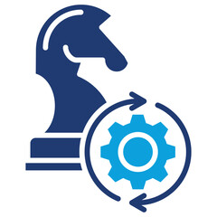 Recovery Strategy Flat Blue Icon