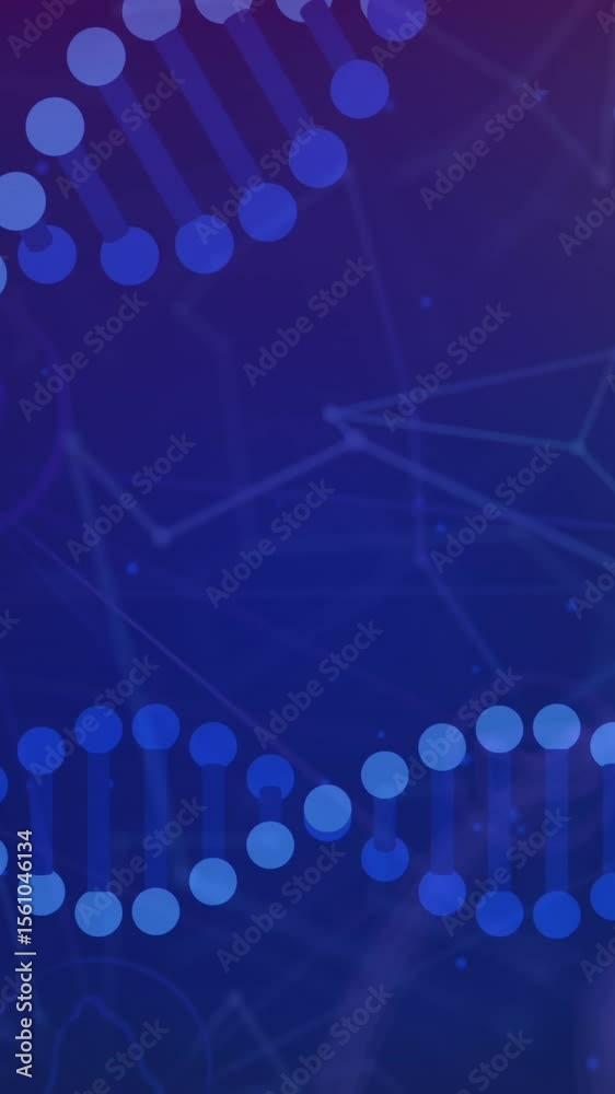 Poster animation of dna strands with data processing over network of connections