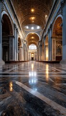Grand interior of a cathedral