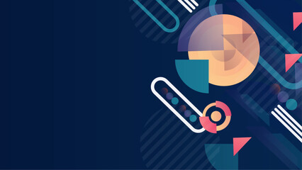 Abstract geometric design featuring teal and orange shapes. Suitable for modern branding, web design, or vibrant print materials.