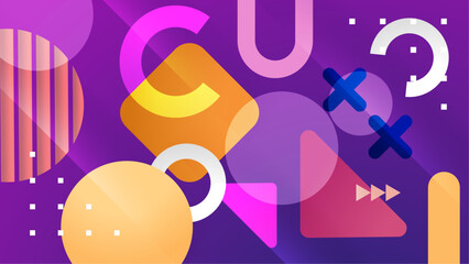 Abstract geometric shapes in vibrant colors suitable for modern and creative designs, backgrounds, print materials, and digital artwork projects.