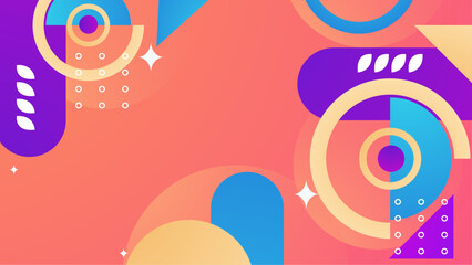 Obraz premium Abstract geometric design in yellow, purple, and blue. Suitable for backgrounds, digital art, web design, and modern concepts.