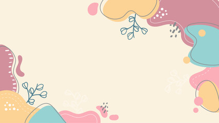 Abstract pastel background with floral accents ideal for spring themed designs, wedding invitations, feminine branding, and social media graphics.