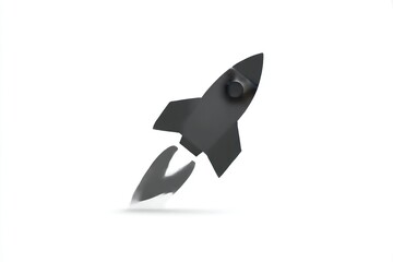 Gray rocket icon on white background