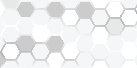 White hexagons geometric background, minimal honeycomb pattern wallpaper, 3d render  illustration.