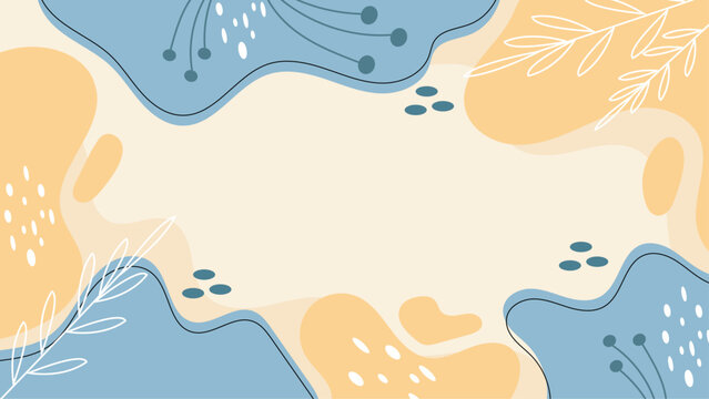 Pink and green abstract shapes with leaves create a vibrant background, suitable for floral themed designs and spring themed projects.