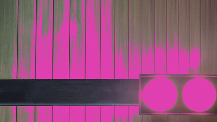 Abstract Background. Plastic wood ceiling with lights decorating a fashion shop in gradient pink gray black blur on Khao San Road, Thailand. Wood, Fabric, Wall, Pattern, Wooden, Design, Wallpaper, Lig