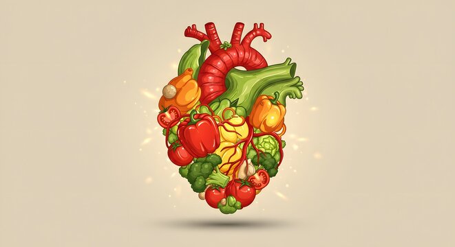 World Vegetarian Day Healthy Heart Nourishing Your Body with Vibrant Vegetables and Fruits