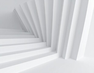 Obraz premium Abstract wavy architecture space with empty concrete floor, Soft