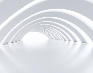 Naklejka premium Abstract wavy architecture space with empty concrete floor, Soft