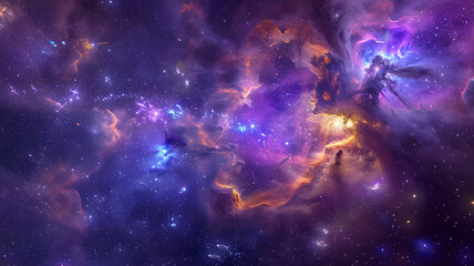 Vibrant Cosmic Nebula and Starscape