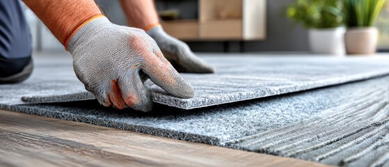 Installing grey carpet padding