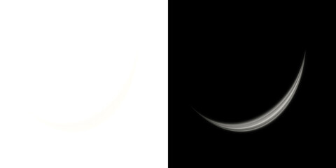 Obraz premium White Curved Light Trail with Transparent and Black Background 